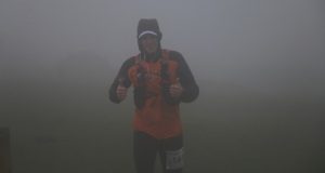 Ben Walliman in the thick fog at the CTS Dorset Ultra Plus