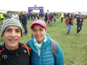 Sanjai and Marie Sharma at the London Marathon