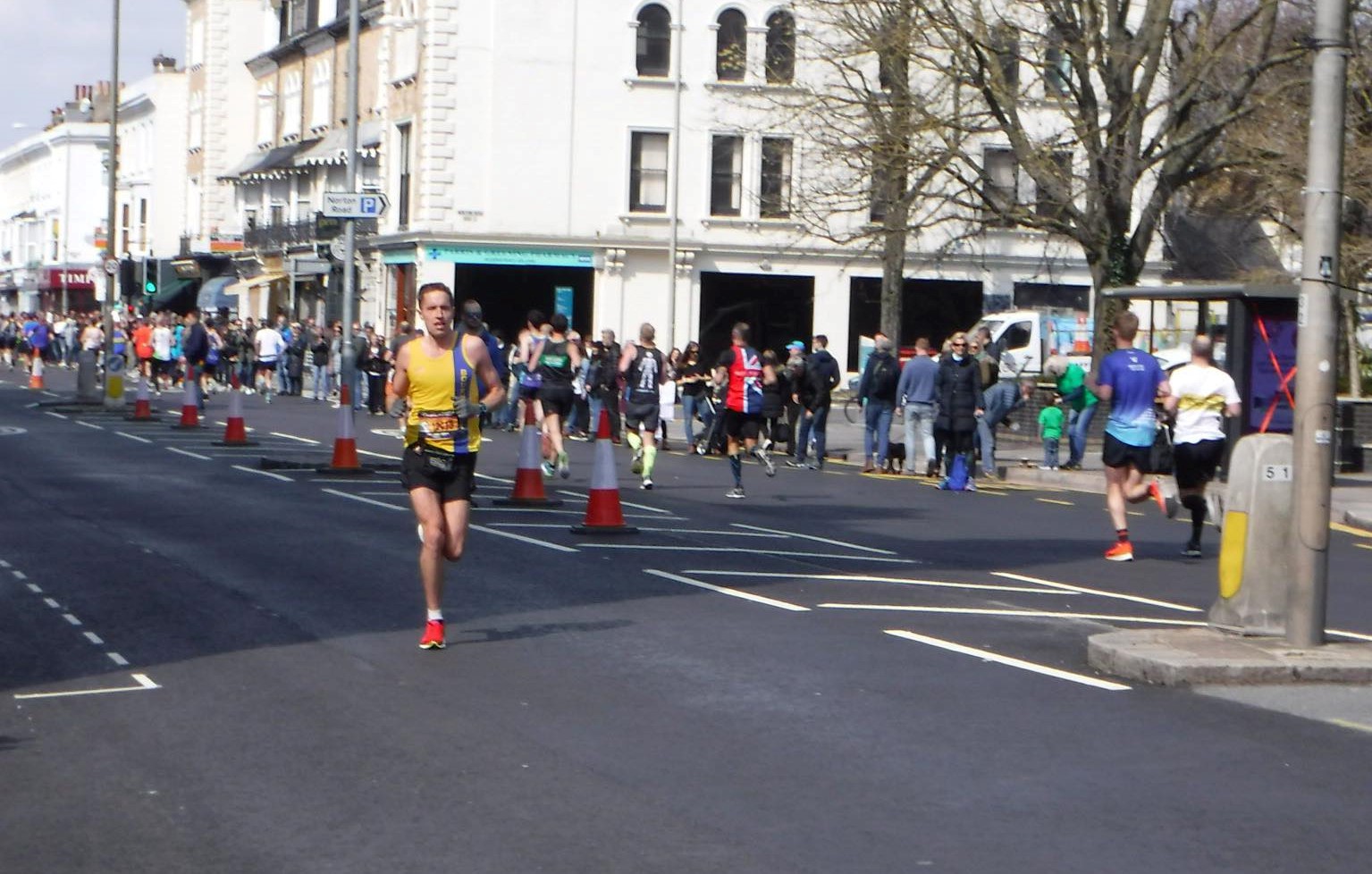 Stu Nicholas races along in the Brighton Marathon