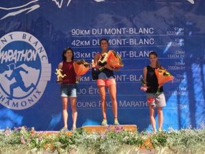 Georgia Wood on the podium at the Mont-Blanc 23k