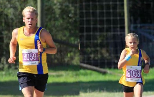 Phil Cherrett and Isabel Cherrett ran side by side in the New Forest Marathon 5k