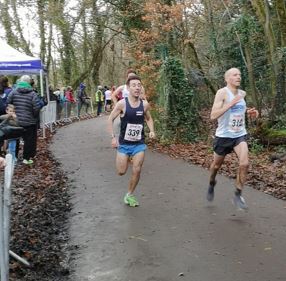 Tag makes a break for finish in the Telford 10k