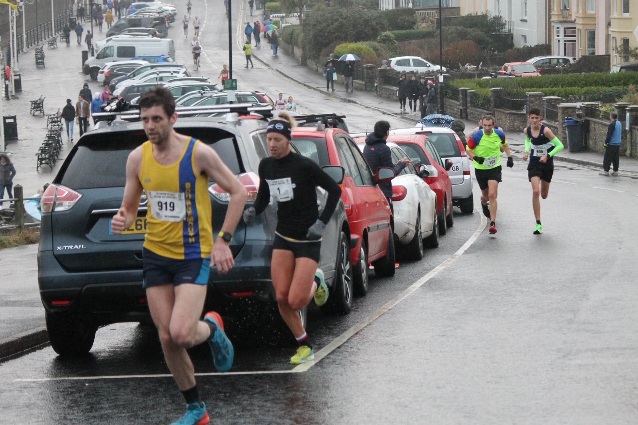 Toby Chapman reaches the top of a testing hill in the Clevedon Boxing Day Race