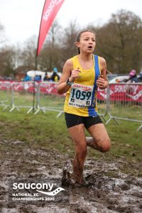 Mariah Marshall give it all she's got in the National Cross Country Championships