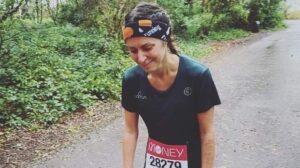 Tamzin Petersen after completing her Virtual London Marathon