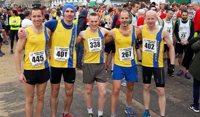 Bournemouth AC men's team at a real race