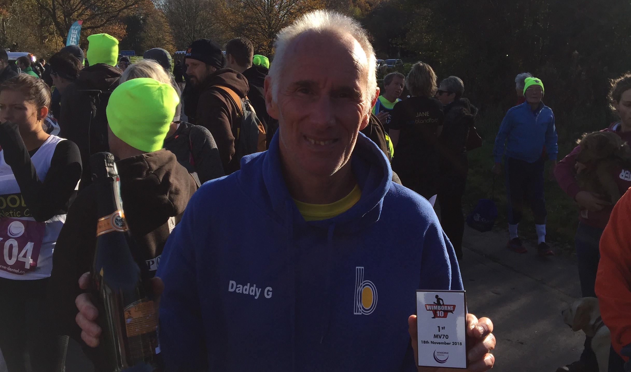 Ian Graham presented with Popplewell Trophy by Hampshire XC League