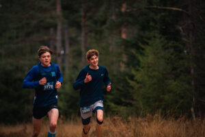 Oscar Newbery and Hugo Richardson competing in the Maverick New Forest Middle distance race