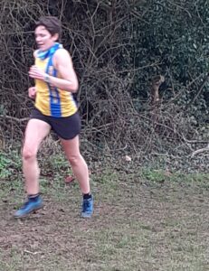 Kirsty Drewett in the Hampshire League Cross Country at Prospect Park