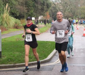 Kirsty Drewett with her dad Robert in the Round the Lakes 10k