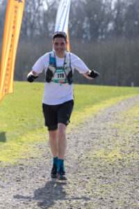 Chris O'Brien nears the finish in the Spring Larmer 20 Mile
