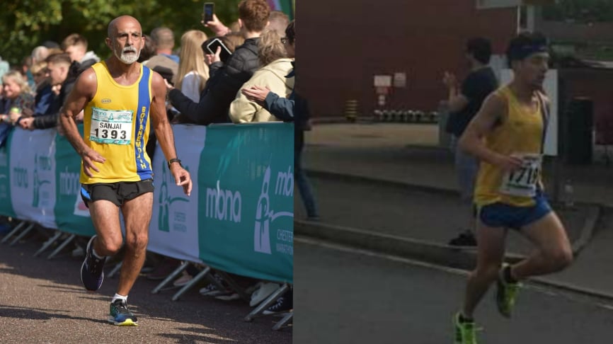 Sanjai and Tag up for it at Wokingham Half Marathon