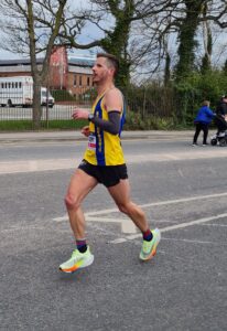 Ant Clark in action at the Manchester Marathon