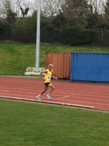 Sanjai heads down the track in the SEAA Road Relays
