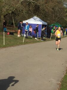 Barry Dolman on the last leg of the National Road Relays