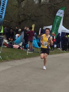 Theo Weaver in the fourth leg of the National Road Relays