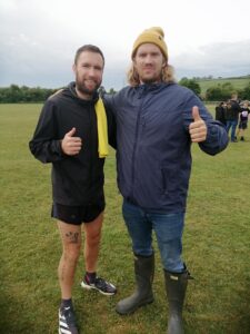 Trev makes friends with the locals at the Clanfield Challenge 12k