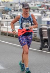 Angela Holland in the Guernsey Easter Running Festival 10k
