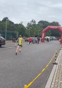 Tag heads toward the finish or the Lordshill 10k
