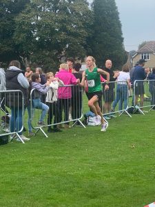 Jenny Lee Marshall comes in to complete her Chippenham Half Marathon race