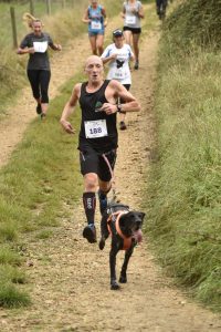 Graeme Miller and Chester in action at the Black Hill Run