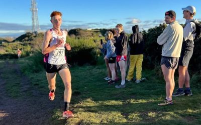 Ollie James braces himself for Braids Hill Cross Country Race