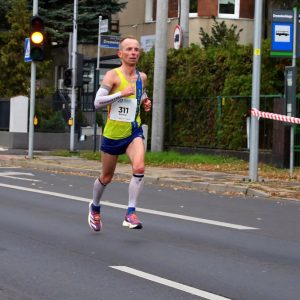 Szymon Chojnacki in action at the Poznan Marathon