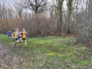 Connor Grocott giving his all in the Hampshire Cross Country Championships