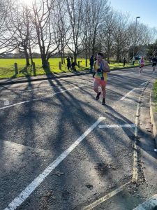 Mike Akers heads up the road in the Stubbington 10k