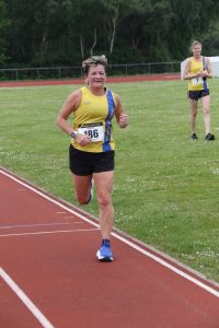 Louise Price heading for the line