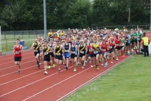 The race begins with a lap around the track