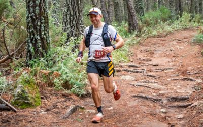 Patrick Kingston climbs the slopes of the Krakonošov 100k