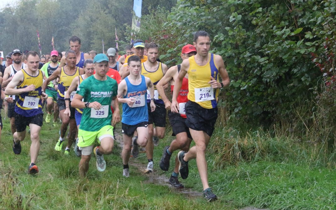 Stu, Geoff and Patrick blaze the trail at Black Hill Run