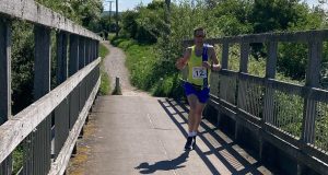Stu Nicholas crosses the bridge in the North Dorset Village Marathon