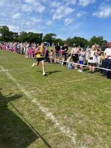 Jason Christian finishing the race