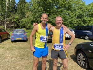 Rich Brawn and Patrick Kingston after the Netley 10k