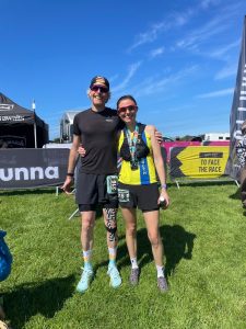 Stu and Kate Bowers after the Maverick Exmoor Goat