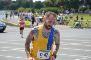 Adam Corbin in action at the Poole Festival of Running Relays