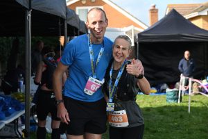 Thumbs up from Clinton and Zoe after completing the 50k
