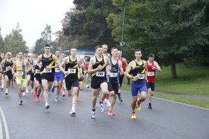 The front of the field in the Round the Lakes 10k