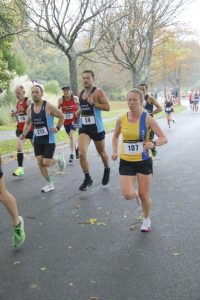Katie Gunn in action at the Round the Lakes 10k