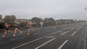 Rich Brawn heading up the road in the Great South Run
