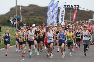 Rob McTaggart and Josh Cole starting the Run Bournemouth Half Marathon