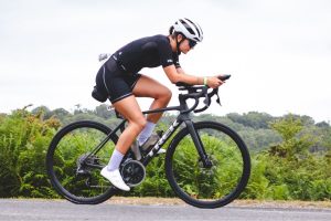 Beth on her bike in the Swashbuckler Triathlon Standard distance race