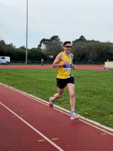 Chris O'Brien finishing the Boscombe 10k