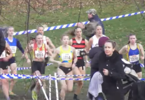 The front group in the Senior Women's race at the Southern Cross Country Championships