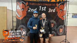 The top two men in the Portland Coastal Marathon