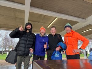 Loz Wickham, Stacey Dickinson, Philip York and Barry Dolman at the Chichester 10k
