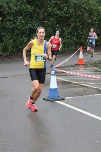 Emma Caplan finishing the Lytchett 10