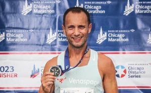 Alex Bonnet after the Chicago Marathon